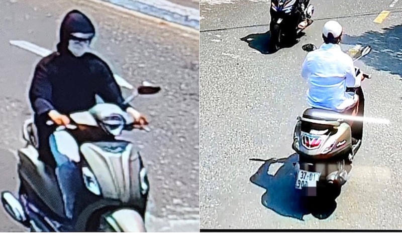 Lê Phú Cao thay đổi quần áo trong quá trình trốn chạy. Ảnh: Công an Đà Nẵng.