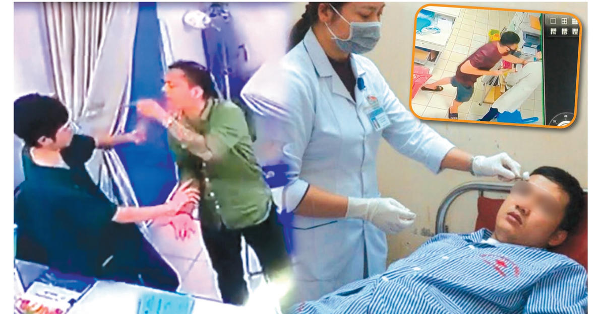 Liên tiếp những vụ hành hung bác sĩ gây bức xúc trong dư luận xã hội thời gian vừa quaẢnh cắt từ clip.