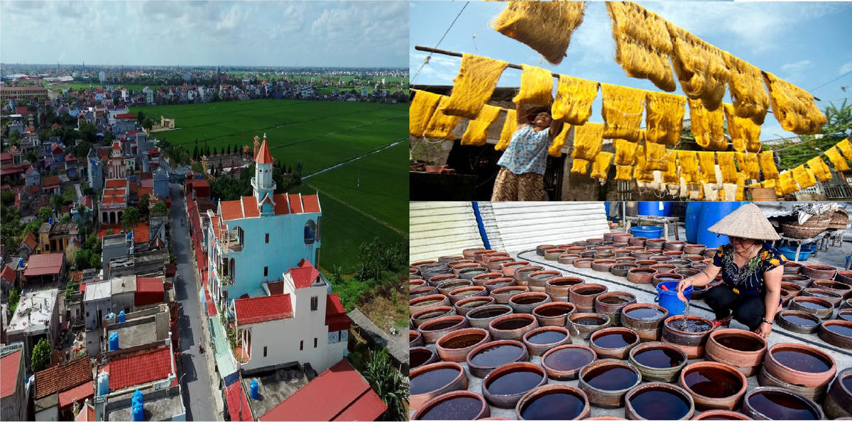 Nam Định còn được biết đến là tỉnh có vùng nông thôn trù phú. Đến nay tất cả các huyện trong tỉnh đều đã đạt chuẩn huyện Nông thôn mới, giao thông đi lại thuận tiện. Nơi đây có nhiều làng nghề, làng học nổi tiếng. Nông thôn, nông dân, ngư dân, diêm dân Nam Định đã và đang cung cấp cho xã hội nhiều sản phẩm thiết thực như gạo, các loại thủy hải sản, muối, nước mắm…Trong ảnh: Nông thôn Nam Định ngày nay; Làng nghề ươm tơ Cổ Chất (xã Phương Định, huyện Trực Ninh); Làng làm nước mắm Sa Châu (xã Giao Châu, huyện Giao Thủy).