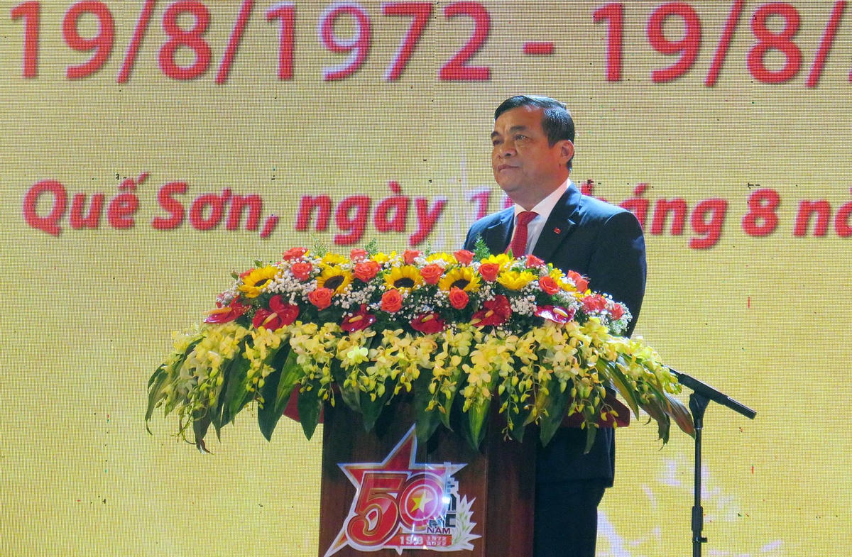 Ông Phan Việt Cường, Bí thư Tỉnh ủy Quảng Nam phát biểu tại Lễ kỷ niệm.