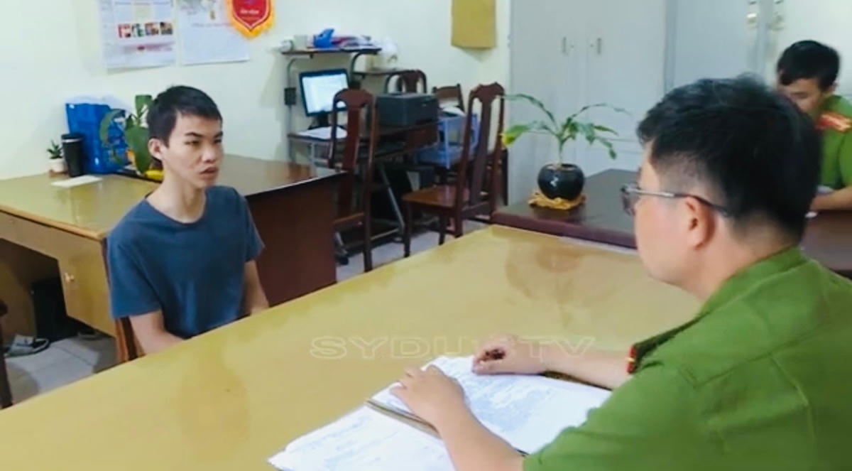 Đối tượng Nông Văn Bằng tại cơ quan Công an.