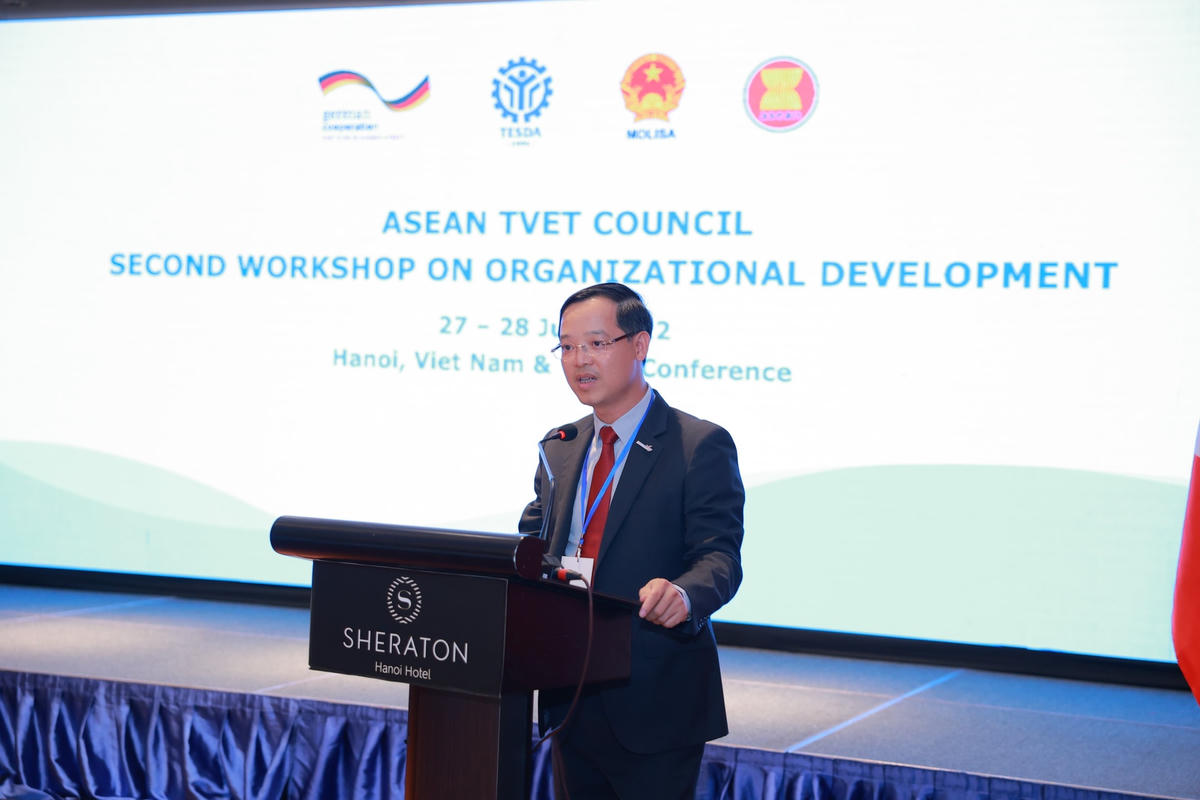 Tổng cục trưởng Tổng Cục GDNN Trương Anh Dũng phát biểu tại hội thảo.