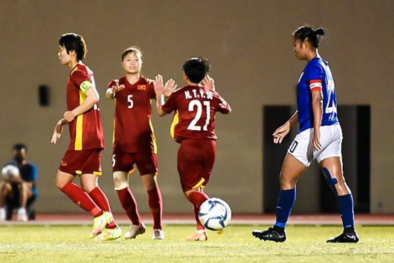 Trận thắng nhẹ của đội tuyển nữ Việt Nam (Ảnh VFF).