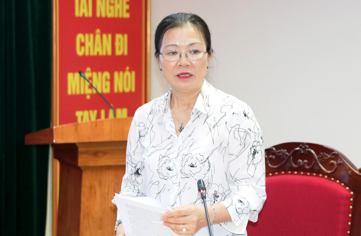 Phó Chủ tịch UBTƯ MTTQ Việt Nam Trương Thị Ngọc Ánh phát biểu tại Hội nghị.