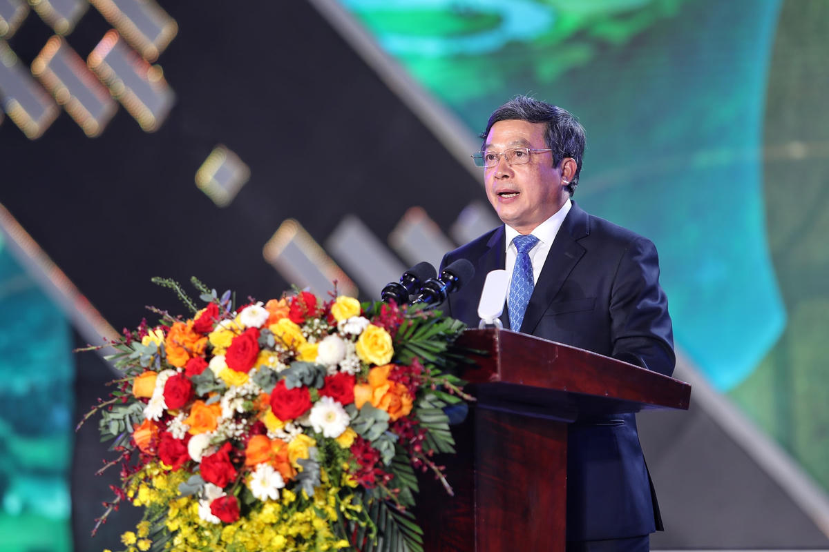 Ông Đoàn Văn Việt, Thứ trưởng Bộ Văn hoá, Thể thao và Du lịch phát biểu tại buổi lễ.