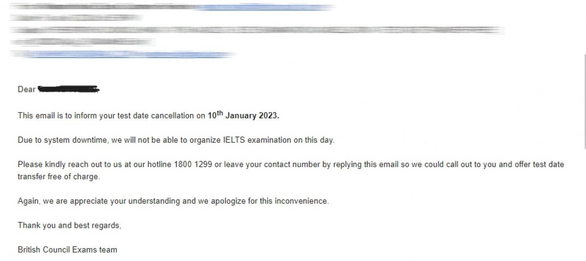 Lý do vì sao Hội đồng Anh bất ngờ hoãn kỳ thi IELTS ngày 10/1