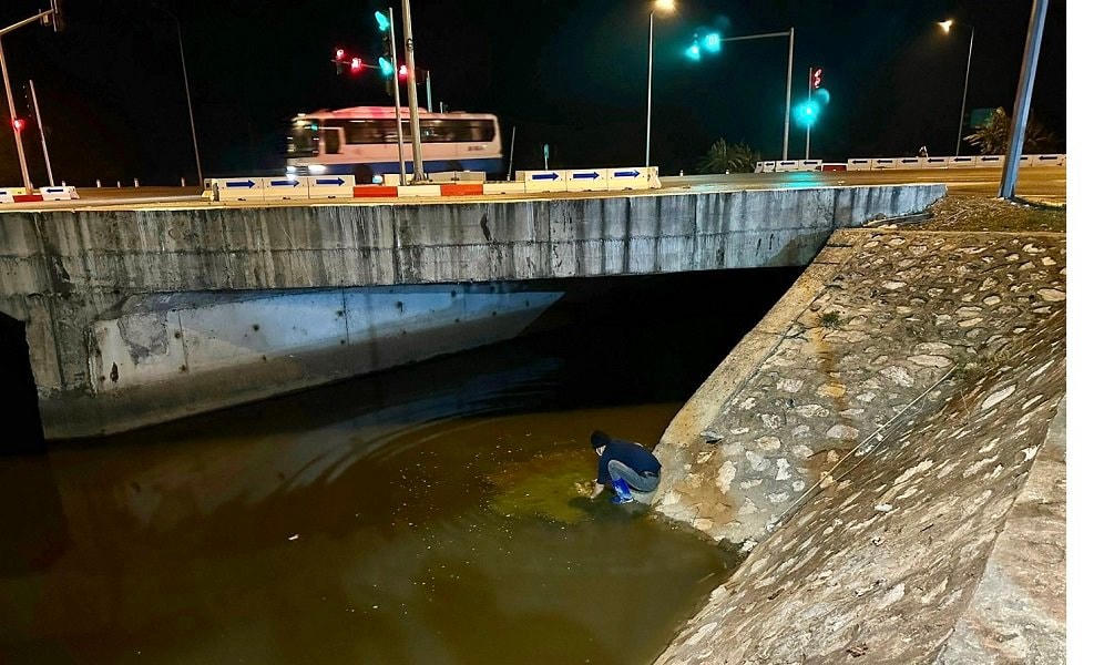 Cơ sở giết mổ gia súc ở xã Hưng Long có hành vi xả nước thải trực tiếp từ khu vực giết mổ xuống sông.