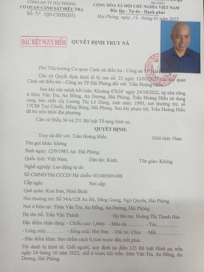Hải Phòng: Truy nã đối tượng giết bạn gái tại nhà riêng