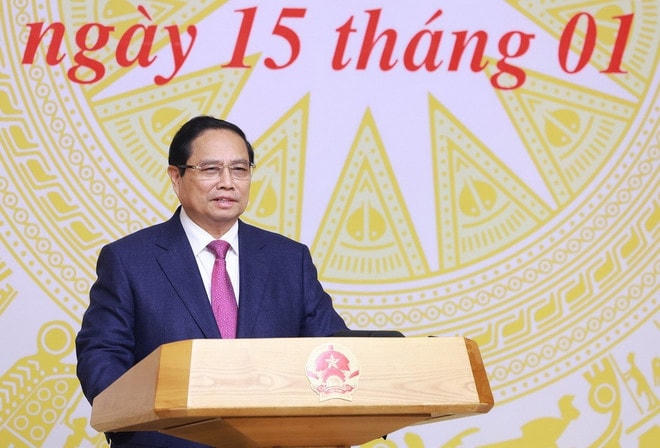 Thủ tướng Phạm Minh Chính chủ trì phiên họp. (Ảnh: Dương Giang/TTXVN) thu-tuong-chu-tri-phien-hop-thu-nhat-ban-chi-dao-xay-dung-nha-may-dien-hat-nhan-1.jpg