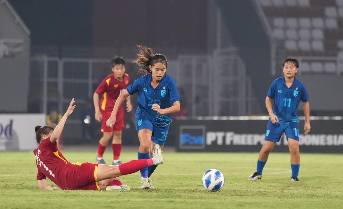 U19 Thái Lan ghi 2 bàn thắng liên tiếp chỉ trong 3 phút. Ảnh: AFF.