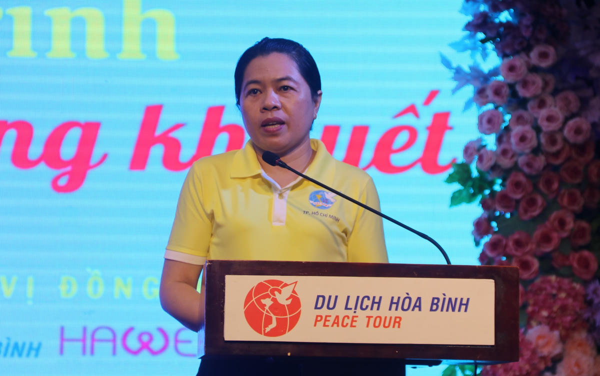 Bà Nguyễn Trần Phượng Trân - Chủ tịch Hội Liên hiệp Phụ nữ TP Hồ Chí Minh phát biểu tại chương trình.