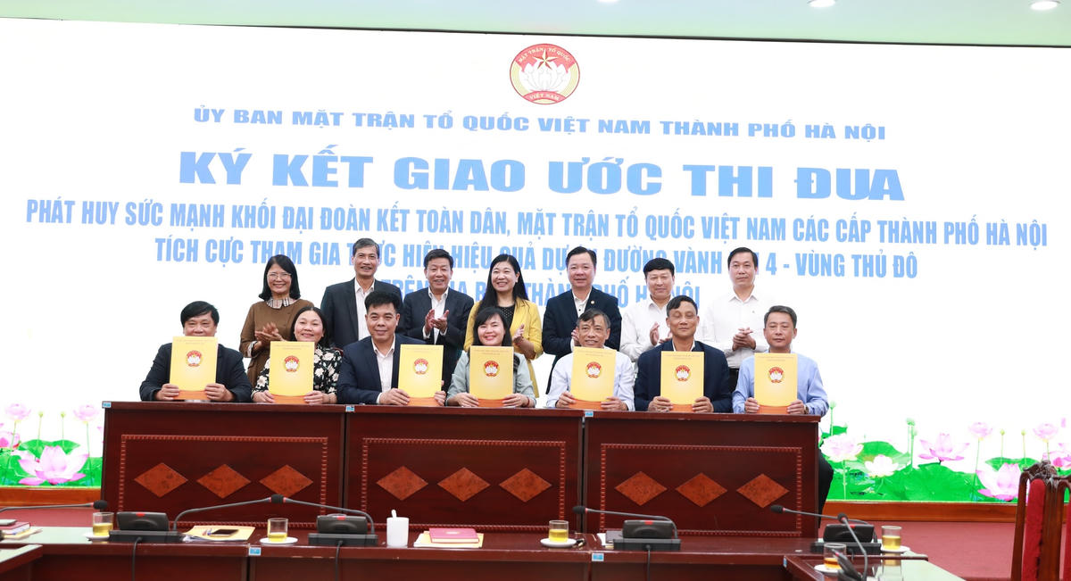 Ký kết giao ước thi đua giữa các đơn vị trong việc thực hiện đường Vành đai 4.