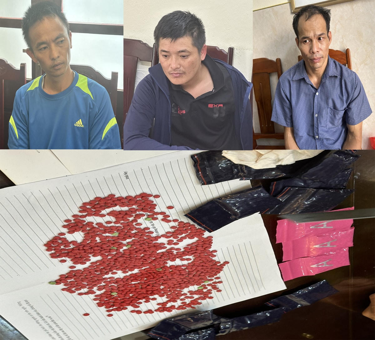 3 người trong đường dây vận chuyển, mua bán ma túy từ Lào về Việt Nam tiêu thụ vừa bị Công an bắt giữ.