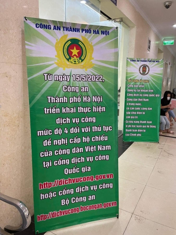 Thông báo với người dân về việc triển khai cấp hộ chiếu trên Cổng dịch vụ công Quốc gia của Công an TP Hà Nội.