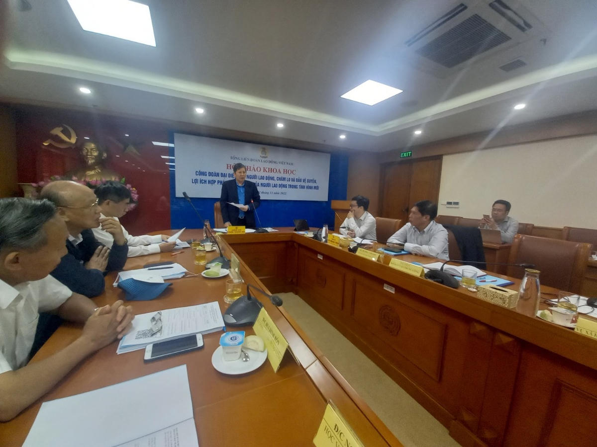 Ông Trần Thanh Hải, Phó Chủ tịch Tổng LĐLĐ Việt Nam phát biểu.