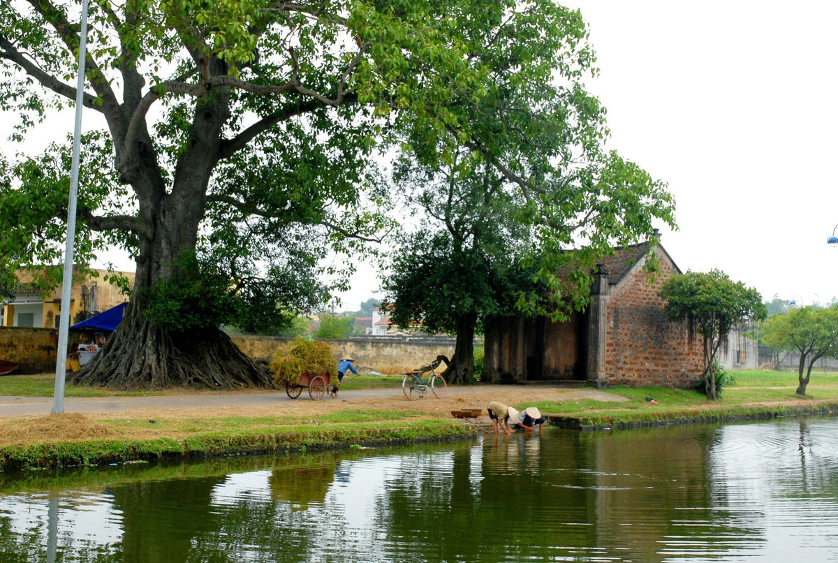 Đường vào làng cổ Đường Lâm (Hà Nội). Ảnh: Quang Vinh.