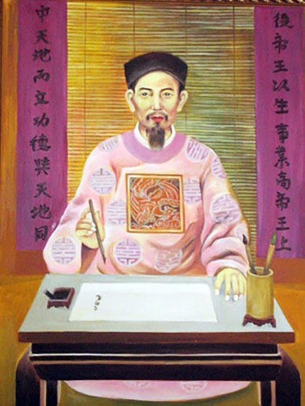 Tranh vẽ Chu Văn An.  
