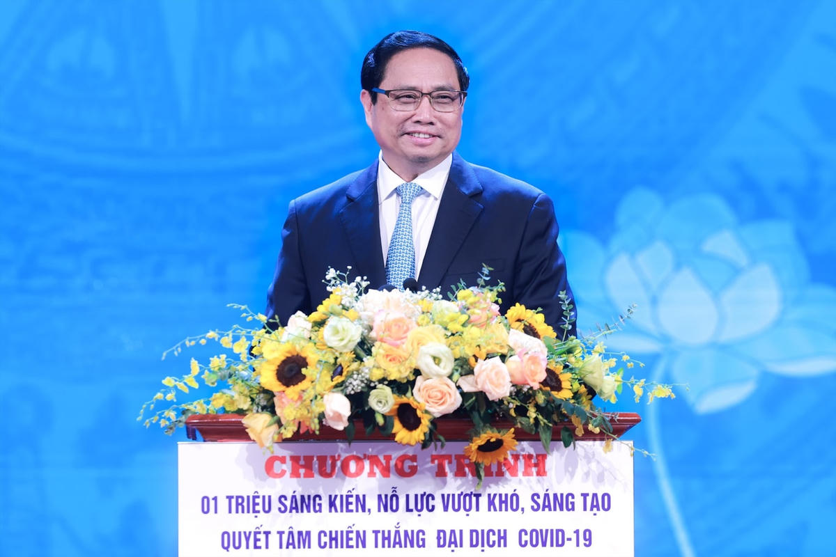 Thủ tướng Phạm Minh Chính phát biểu tại buổi lễ. Ảnh: Hải Nguyễn.