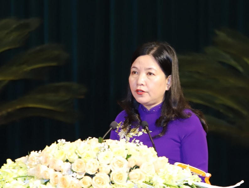 Bà Phạm Thị Thanh Thủy phát biểu khai mạc hội nghị.
