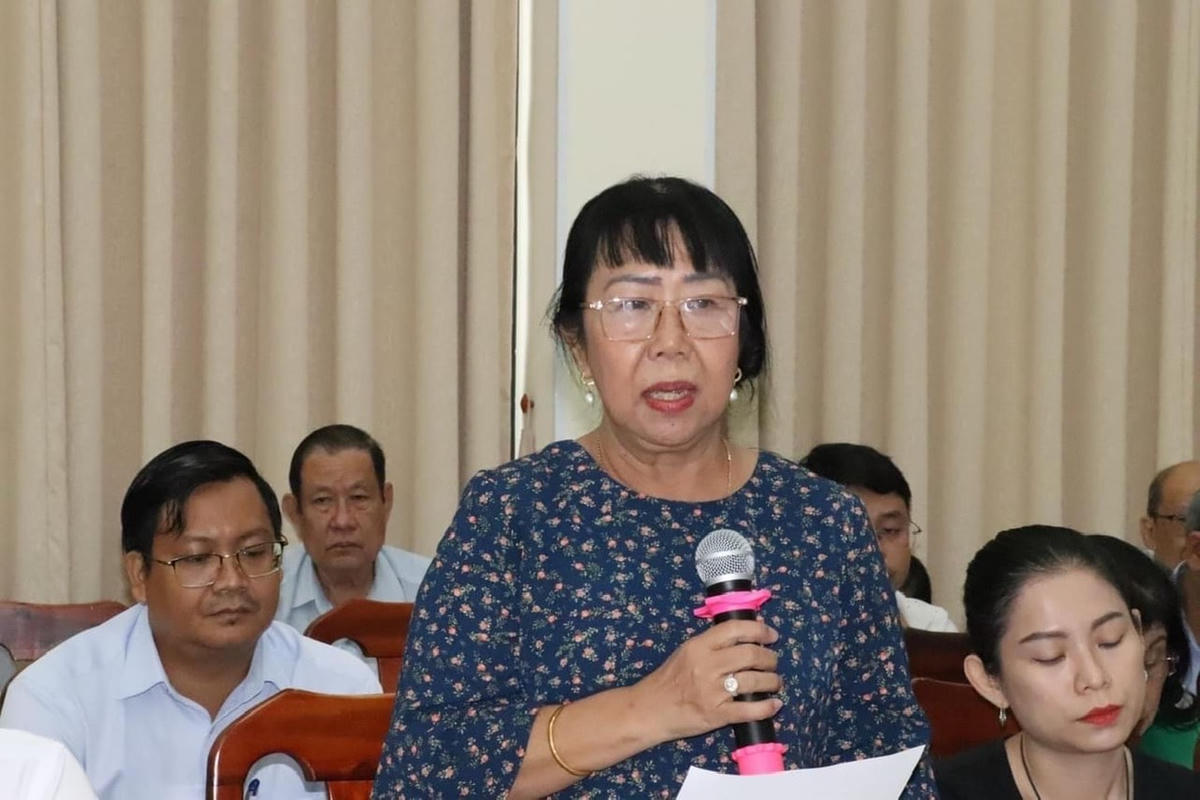 Các đại biểu phát biểu ý kiến đóng góp phản biện về dự thảo quy hoạch Quảng cáo ngoài trời trên địa bàn Thành phố đến năm 2030.  