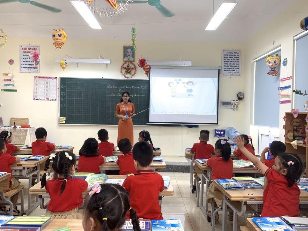 Một tiết học tại Trường tiểu học Tứ Hiệp, Thanh Trì (Hà Nội).