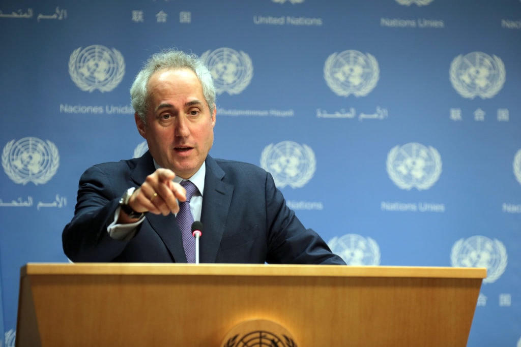 Stephane Dujarric, Phát ngôn viên của Tổng thư ký Liên Hợp Quốc. Ảnh: CNN.