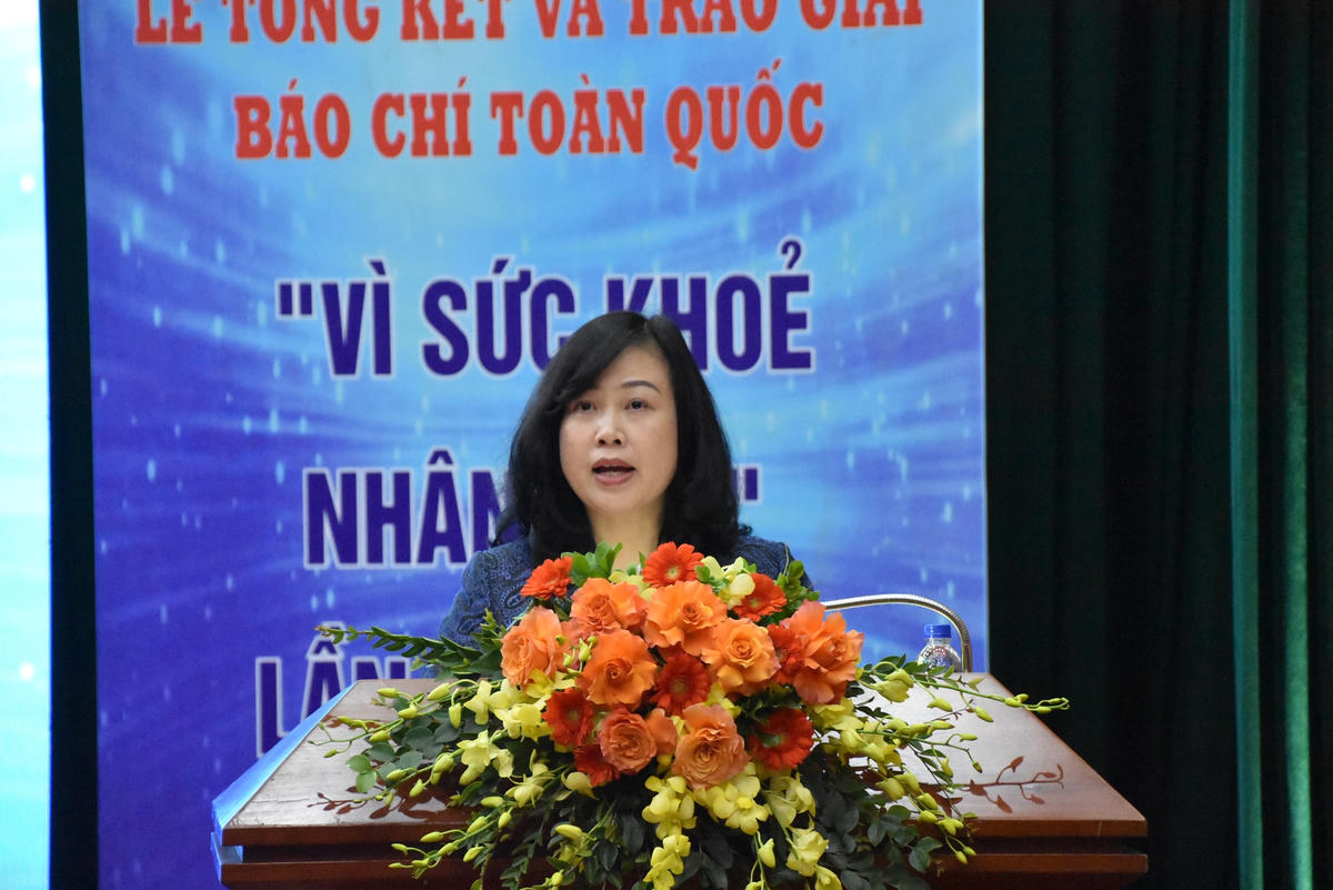 Bộ trưởng Bộ Y tế Đào Hồng Lan phát biểu tại Lễ trao giải.