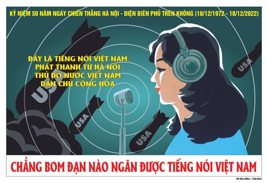 Tranh cổ động nhân kỷ niệm 50 năm Chiến thắng “Hà Nội - Điện Biên Phủ trên không”.