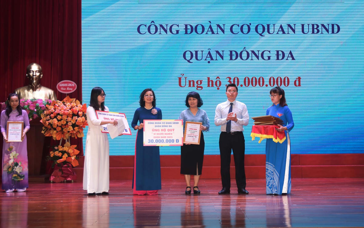 Các tập thể, đơn vị, cá nhân tham gia ủng hộ Quỹ "Vì người nghèo" quận Đống Đa năm 2023.