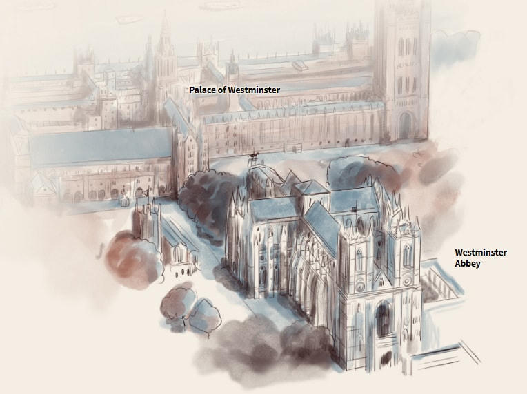 Tu viện Westminster. (Tranh minh họa).