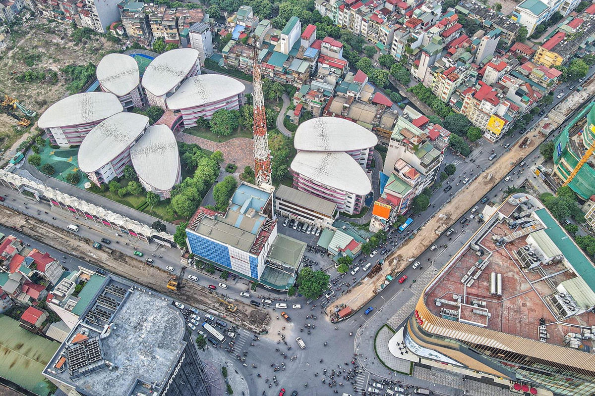 Vị trí dự án cầu vượt chữ C tại nút giao Chùa Bộc - Phạm Ngọc Thạch (quận Đống Đa) .