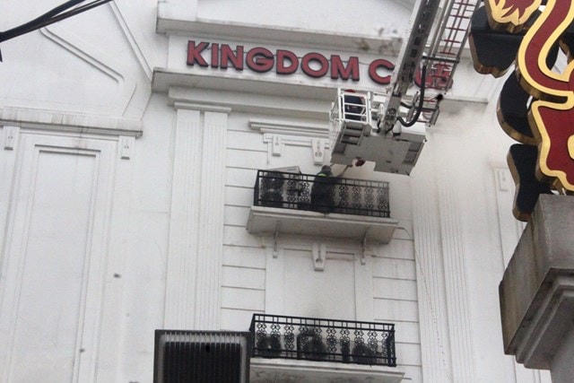 Hiện trường vụ cháy tại Karaoke Kingdom vào ngày 25/3/2018.