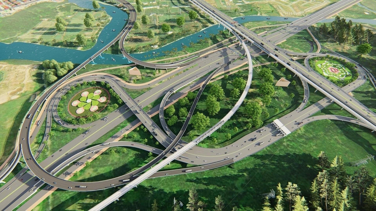 Một nút giao đường vành đai ở tỉnh Long An.