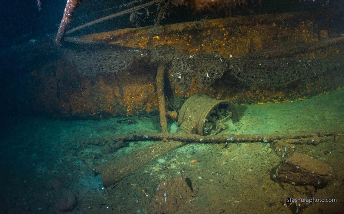 Tàn tích của con tàu SS Karlsruhe dưới đáy biển Baltic. Ảnh: Scuba Diver Mag.