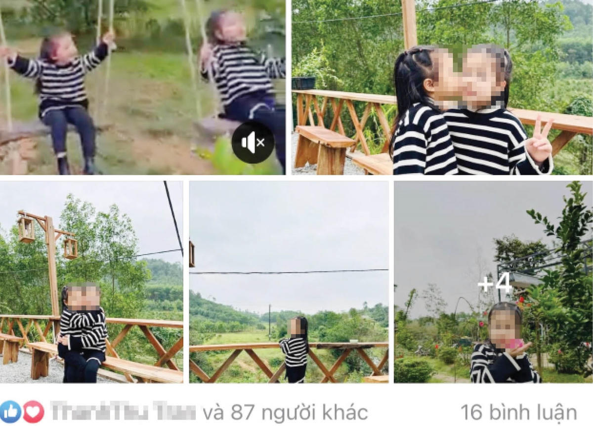 Khoe con trên mạng xã hội tiềm ẩn nhiều nguy cơ bất lợi cho trẻ.  