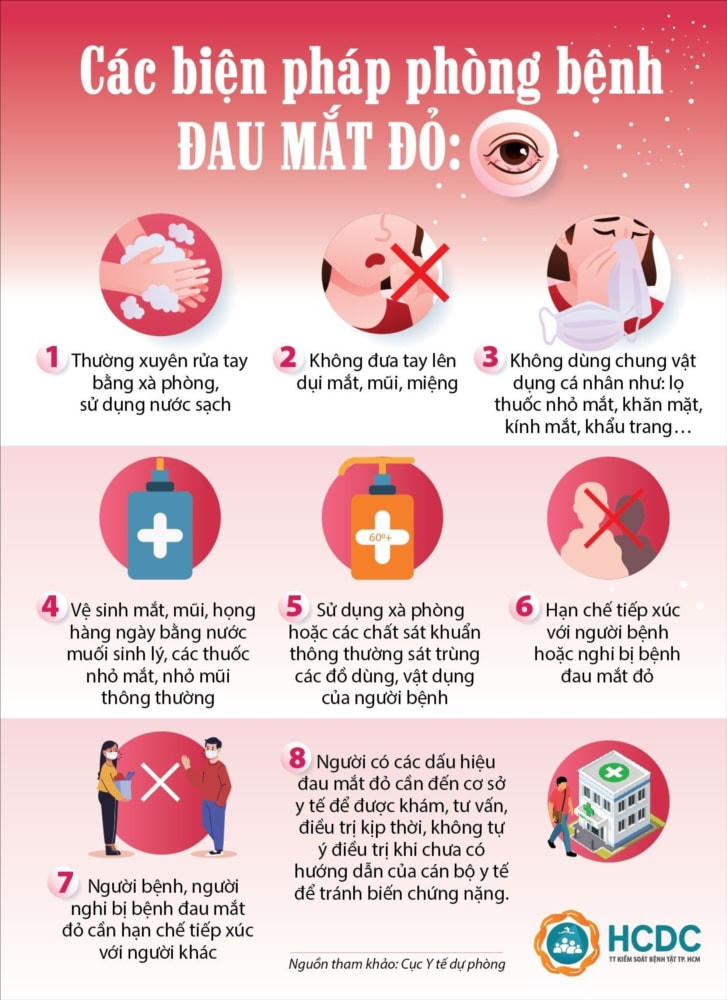 Nhiều cách phòng tránh bệnh đau mắt đỏ được khuyến cáo để người dân thực hiện