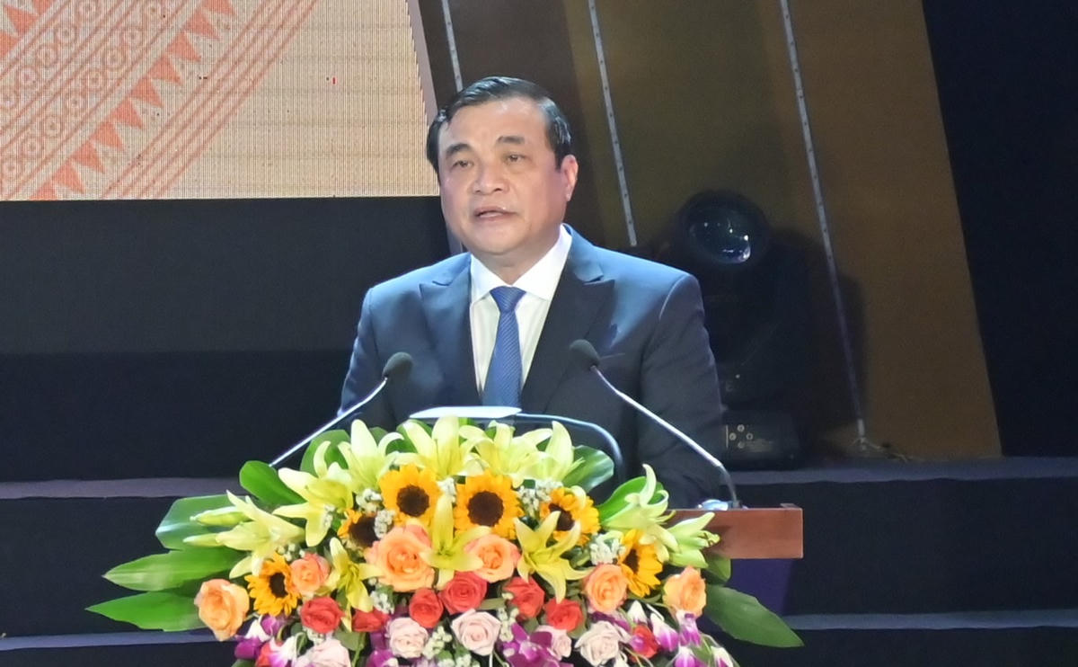 Ông Phan Việt Cường, Bí thư Tỉnh ủy Quảng Nam đọc diễn văn Lễ Kỷ niệm.