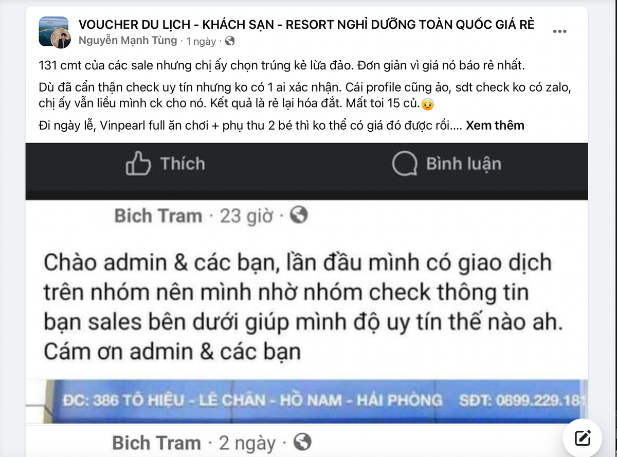 Nhiều người đã rơi vào bẫy của những kẻ lừa đảo. Ảnh chụp màn hình.