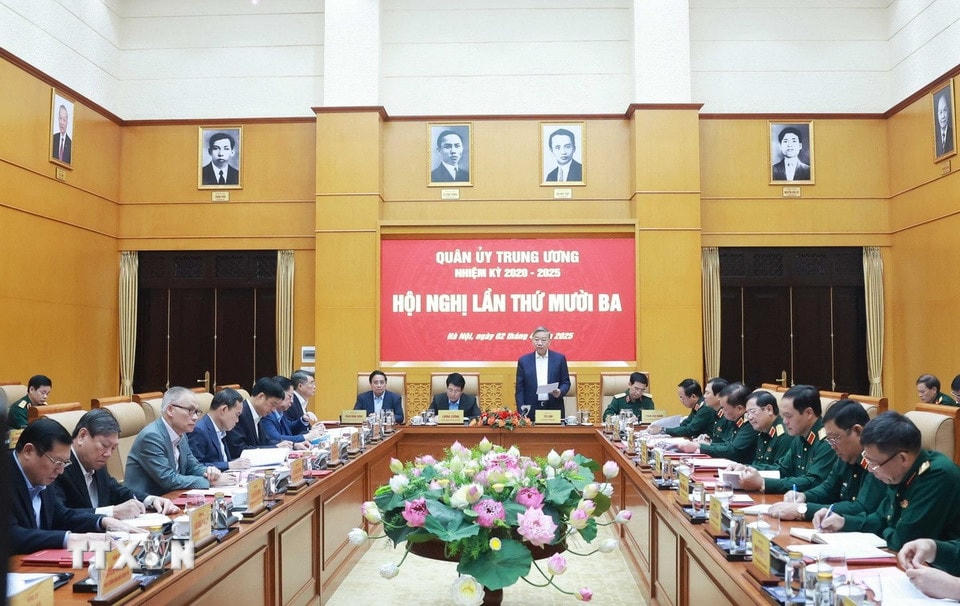 Tổng Bí thư Tô Lâm, Bí thư Quân ủy Trung ương chủ trì Hội nghị Quân ủy Trung ương lần thứ mười ba, nhiệm kỳ 2020-2025. (Ảnh: Thống Nhất/TTXVN) ttxvn-tong-bi-thu-to-lam-chu-tri-hoi-nghi-quan-uy-trung-uong-lan-thu-muoi-ba-7949007-3-resize.jpg