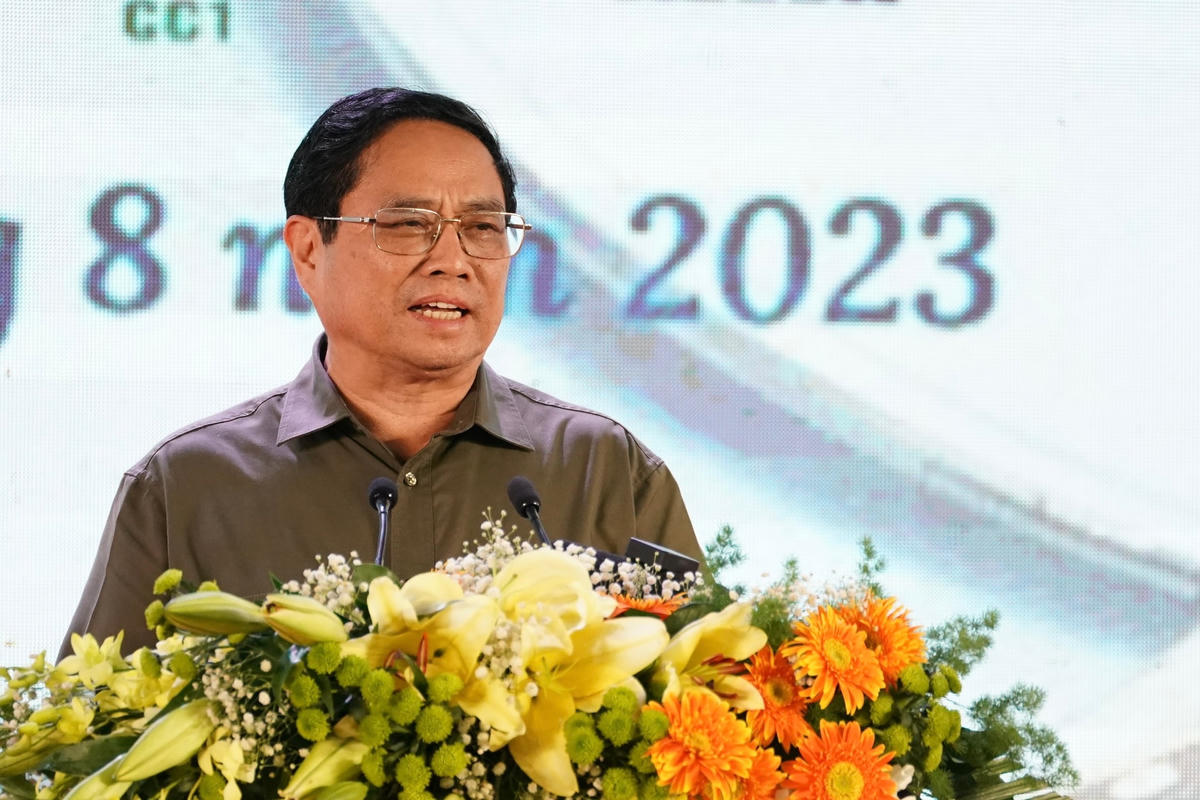 Thủ tướng Chính phủ Phạm Minh Chính phát biểu tại lễ khởi công.