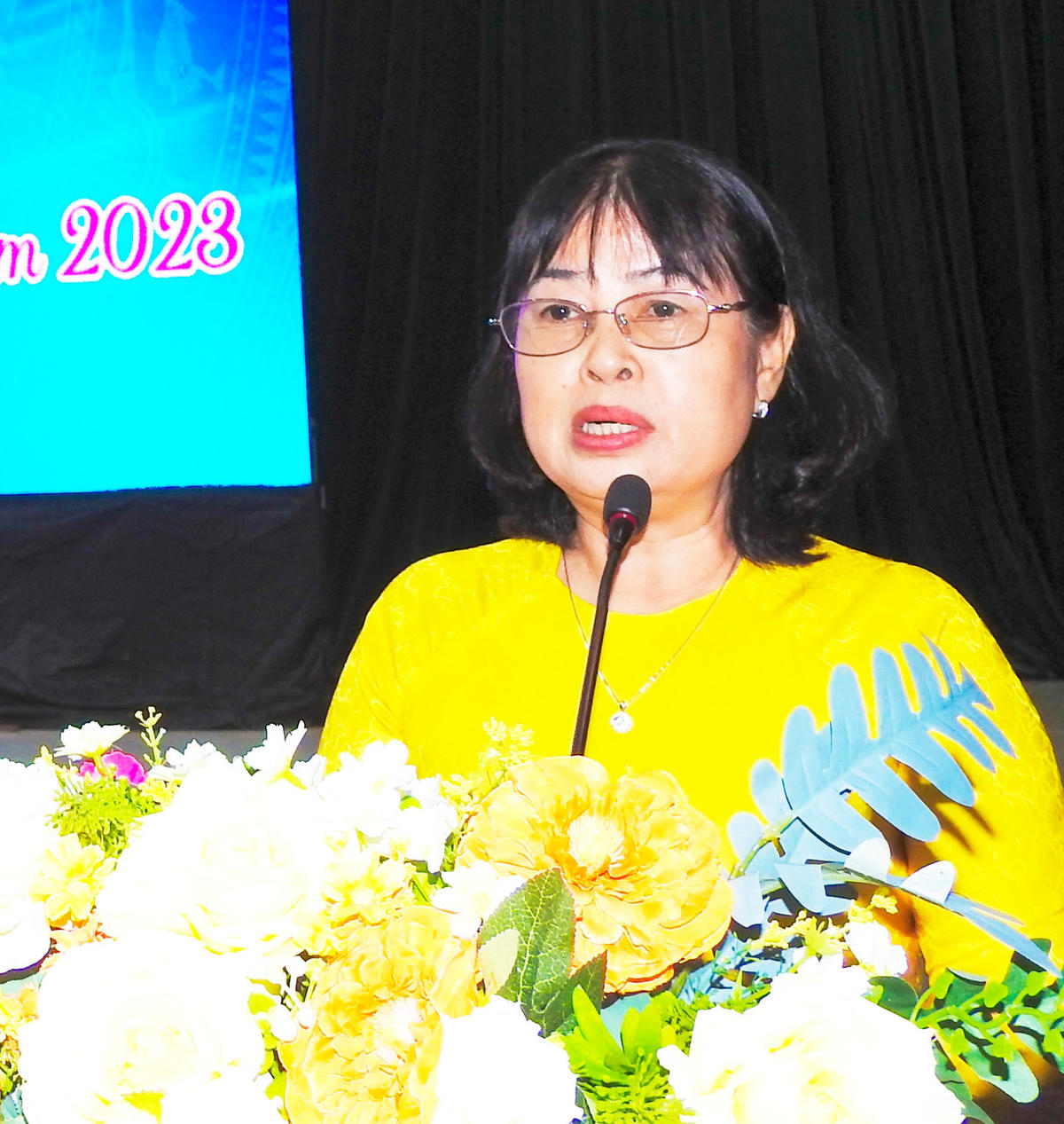 Trưởng Ban dân vận Quận ủy, Chủ tịch Ủy ban MTTQ Việt Nam quận Cẩm Lệ Phạm Thị Nhàn. Ảnh: Thanh Tùng.