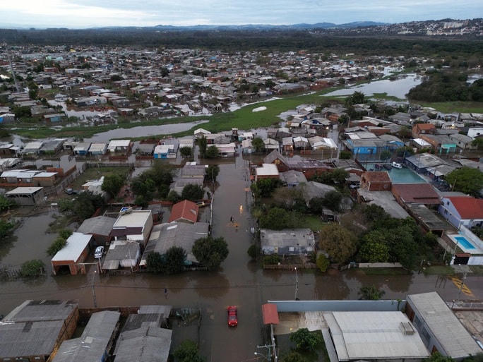 Một khu vực ngập lụt ở thành phố Sao Leopoldo, bang Rio Grande Do Sul (Brazil). Ảnh: Reuters.