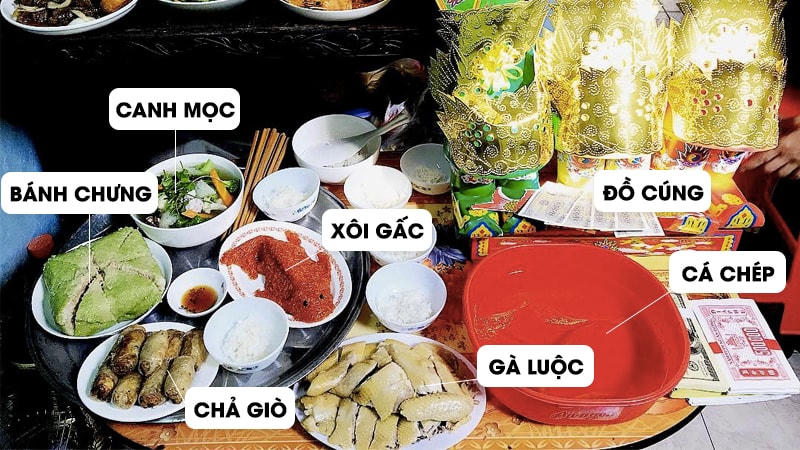 Mâm cúng ông Công ông Táo.
