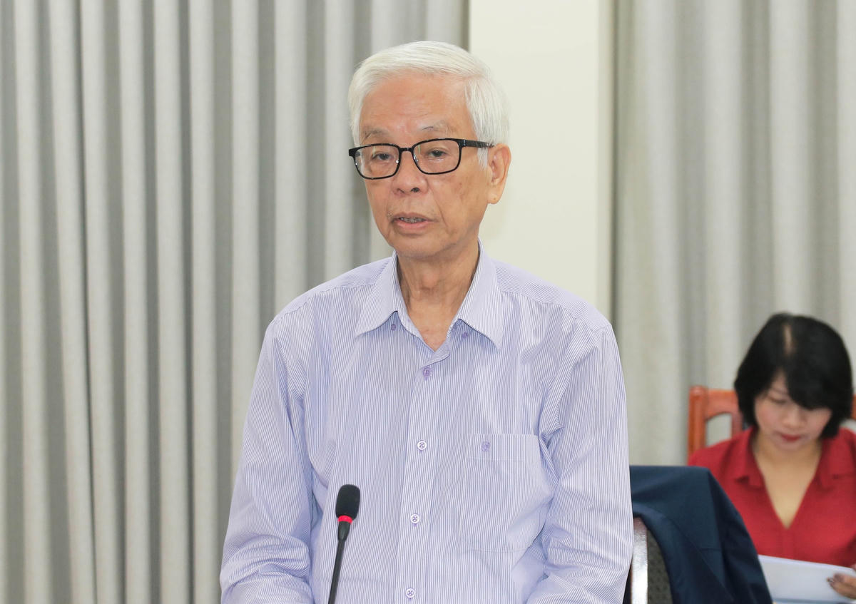 Ông Đỗ Duy Thường - nguyên Phó Chủ tịch UBTƯ MTTQ Việt Nam phát biểu.