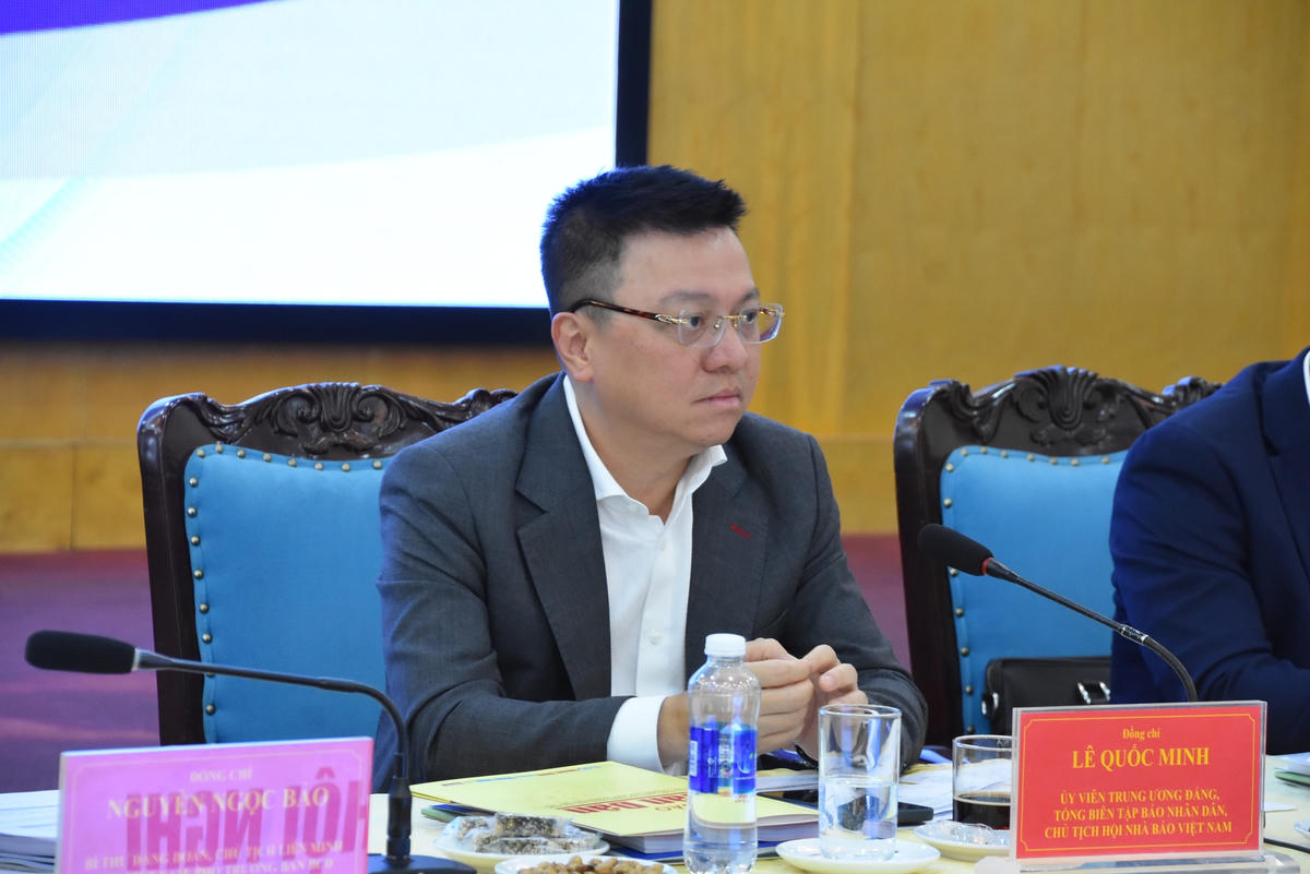 Ông Lê Quốc Minh, Ủy viên Trung ương Đảng, Tổng Biên tập Báo Nhân Dân, Phó Trưởng Ban Tuyên giáo Trung ương, Chủ tịch Hội Nhà báo Việt Nam.