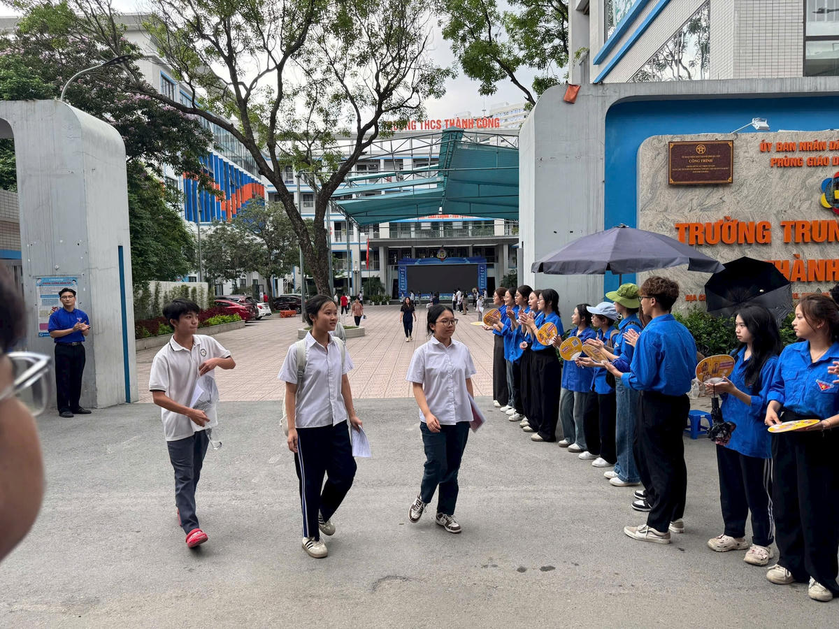 Điểm thi THCS Thành Công- ảnh Minh Quang