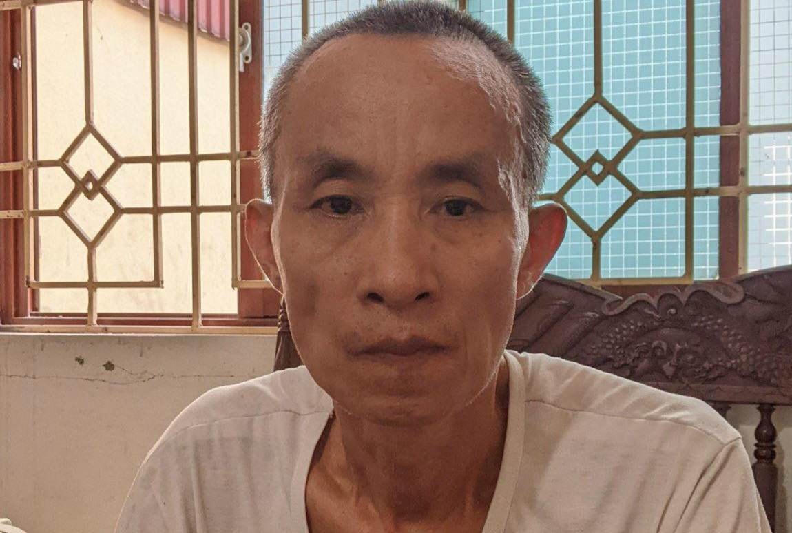 Ông Trần Văn Huấn tại cơ quan Công an.