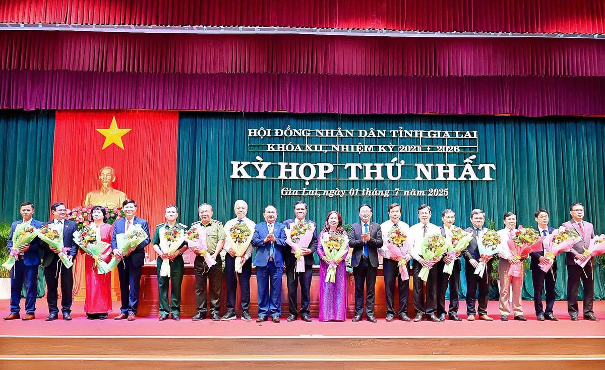 16 cán bộ lãnh đạo sở, ngành được chỉ định giữ chức vụ Ủy viên UBND tỉnh Gia Lai. (ảnh Đ. Thuỵ)