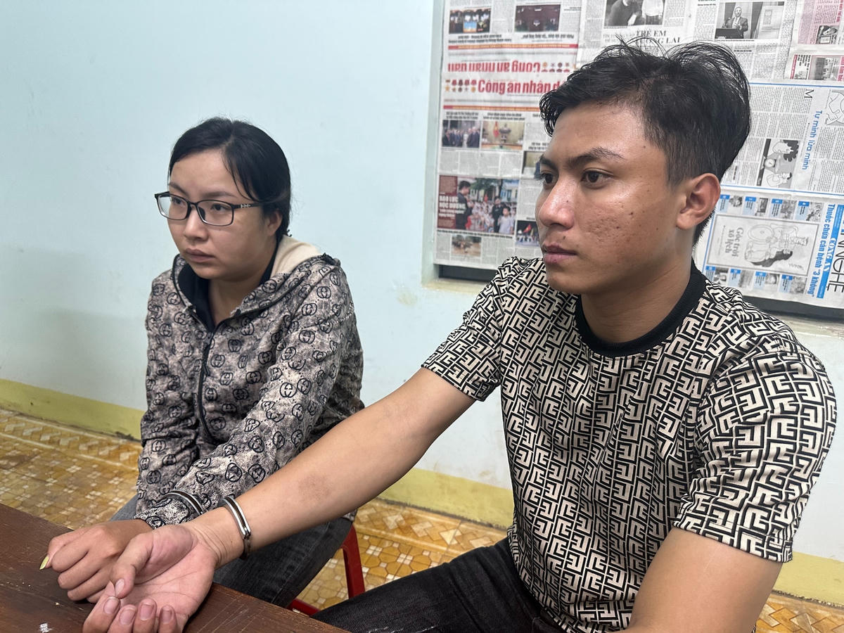 Hai đối tượng lừa đảo: Nguyễn Văn Hòa và Trần Thị Ngọc Trâm.