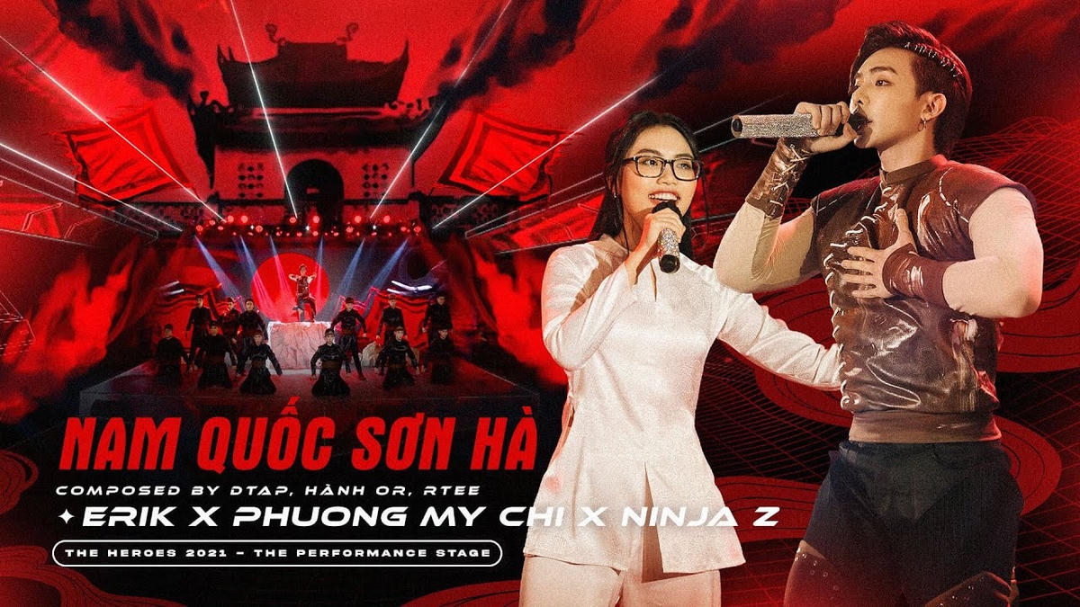 Erik và Phương Mỹ Chi trong “Nam quốc sơn hà”.  
